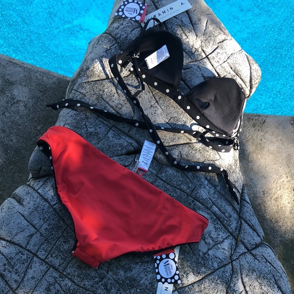 NWT Vitamin A y Amahlia Stevens Minnie Mouse 2pcs swim reversible bottom szM/8 - Picture 8 of 15